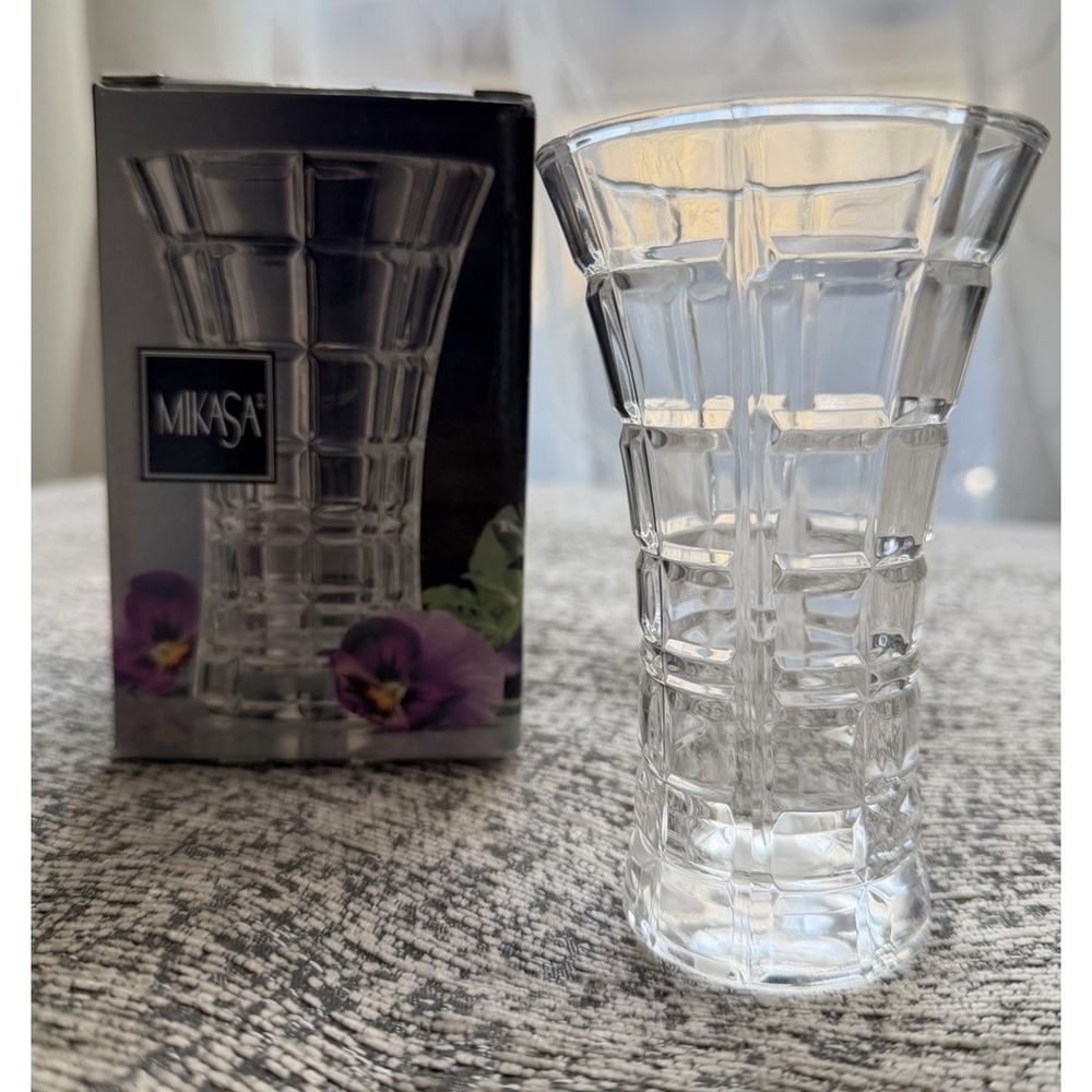 Vintage Mikasa Flower Vase  Monarchy‎ 4-3/4" Crystal Bud Vase New in Box